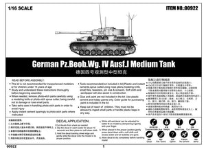 Trumpeter 00922 German Pz.Beob.According to IV Ausf.J Medium Tank 1/16 – image 2