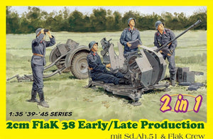 Dragon 6942 2cm FlaK 38 Early/Late Production with Sd.Ah.51 and Crew (2in1) 1/35