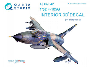 Quinta Studio QD32042 F-105G 3D-Printed &amp;amp; colored Interior on decal paper (for Trumpeter kit) 1/32