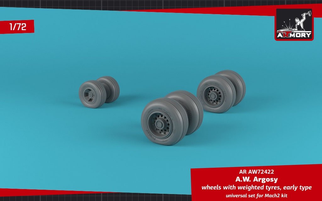Armory Models AW72422 AW Argosy wheels w/ weighted tires, early version 1/72 – image 3