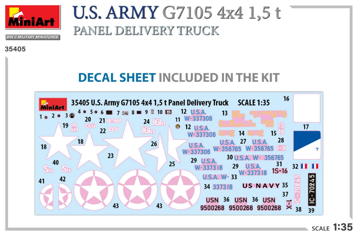 MiniArt 35405 US ARMY G7105 4х4 1.5 t PANEL DELIVERY TRUCK 1/35 – image 3