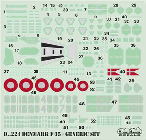 Décalcomanies ModelMaker D48224 Danemark F-35A - jeu générique 1/48 – image 2