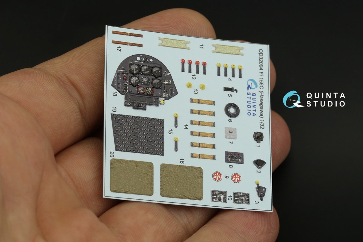 Quinta Studio QD32094 Fi 156C 3D-Printed &amp;amp; colored Interior on decal paper (Hasegawa) 1/32 – image 4
