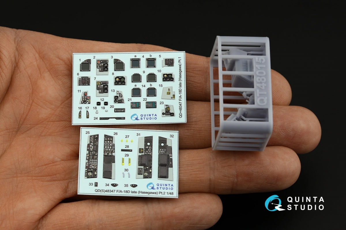 Quinta Studio QDS+48347 FA-18D late 3D-Printed colored Interior on decal paper (Hasegawa) (with 3D-printed resin parts) (Small version) 1/48 – image 3