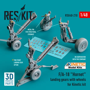 RESKIT RSU48-0210 Train d&amp;#39;atterrissage avec roues pour F/A-18 « HORNET » (résine et impression 3D) 1/48 – image 2