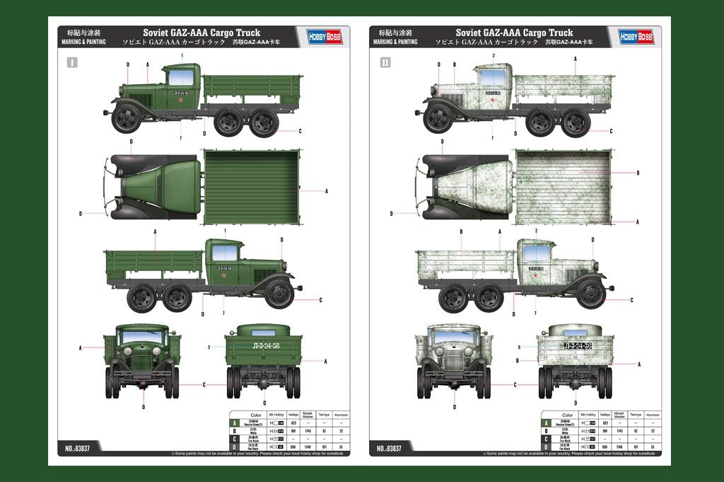 Hobby Boss 83837 Soviet GAZ-AAA Cargo Truck – Bild 3