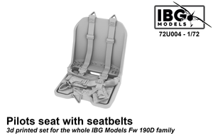 IBG 72U004 Pilots Seat with Seatbelts for Fw 190D family - 3d Printed Set 1/72