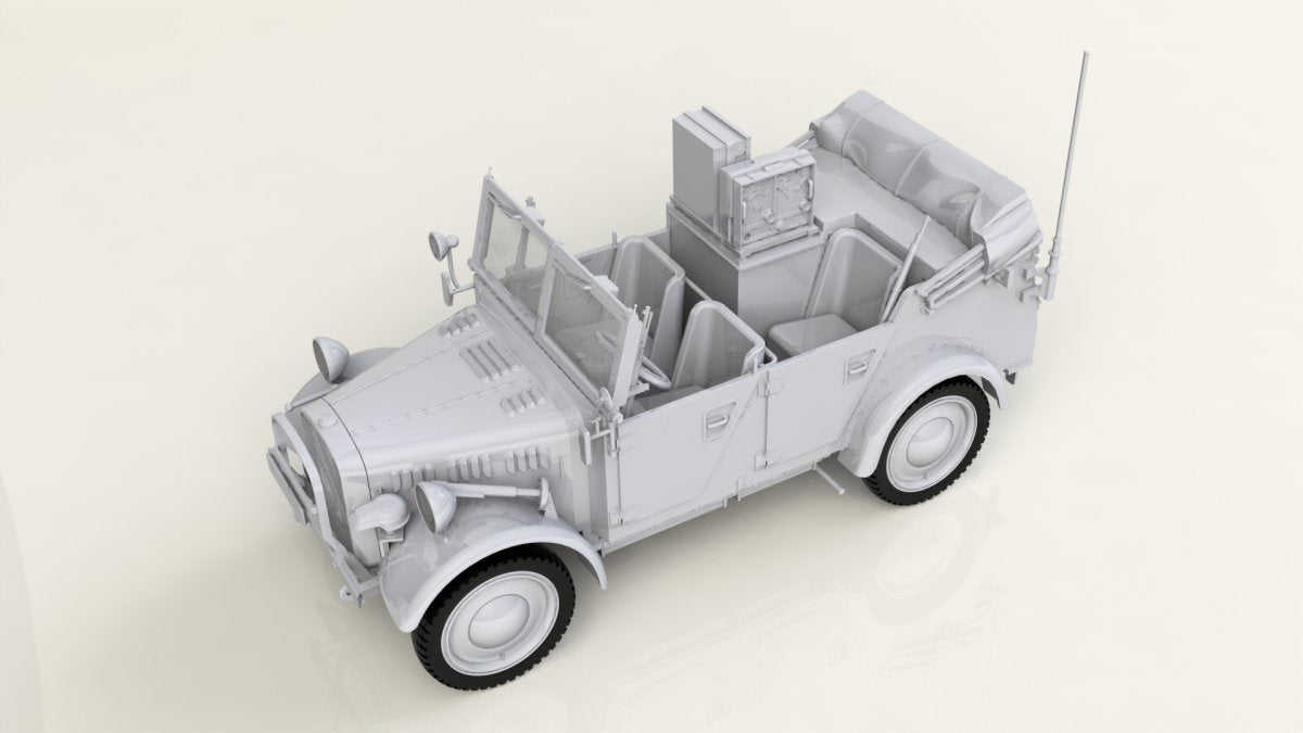 ICM 35583 le.gl.Einheitz-Pkw Kfz.2, WWII German Light Radio Communication Car 1/35 – zdjęcie 3
