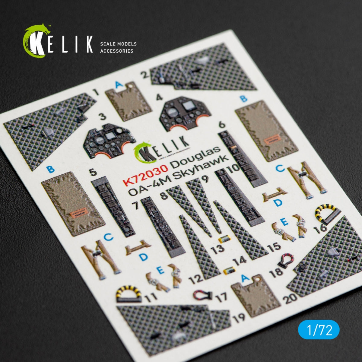KELIK K72030 OA-4M &amp;quot;SKYHAWK&amp;quot; INTERIOR 3D DECALS FOR FUJIMI/HOBBY 2000 KIT 1/72