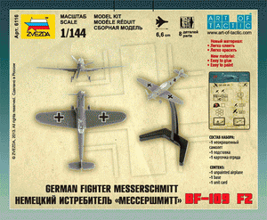 Zvezda 6116 German Fighter Messershmitt BF-109 F2 1/144 – obrázek 3