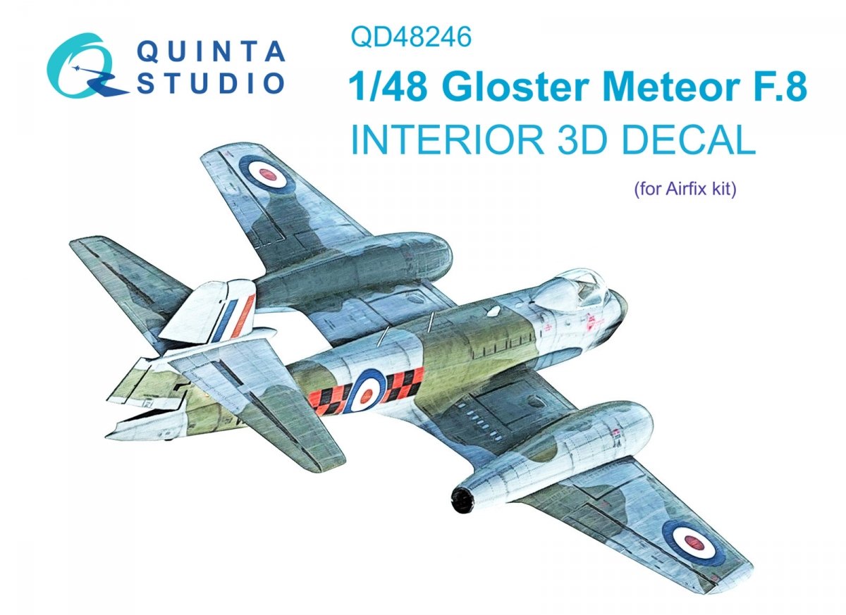 Quinta Studio QD48246 Meteor F.8 3D-Printed &amp; colored Interior on decal paper (Airfix) 1/48