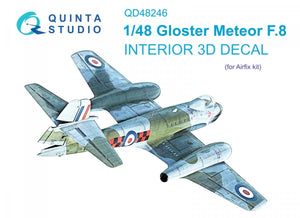 Quinta Studio QD48246 Meteor F.8 3D-Printed &amp;amp; coloured Interior on decal paper (Airfix) 1/48