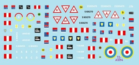 Star Decals 72-A1094 British Royal Artillery in Italy. M7 Priest HMC, Sherman Command Tank, M3A1 Halftrack. 1/72 – Bild 2