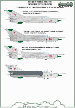 ModelMaker Decals D48153 MiG-21 in Polish service exclusive edition part IV 1/48 – Bild 5