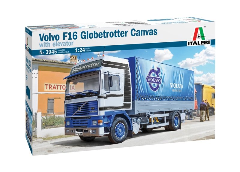 Italeri 3945 VOLVO F16 Globetrotter Camion bâché avec ascenseur 1/24