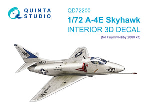 Quinta Studio QD72200 A-4E 3D-Printed &amp;amp; colored Interior on decal paper (Fujimi/Hobby 2000) 1/72