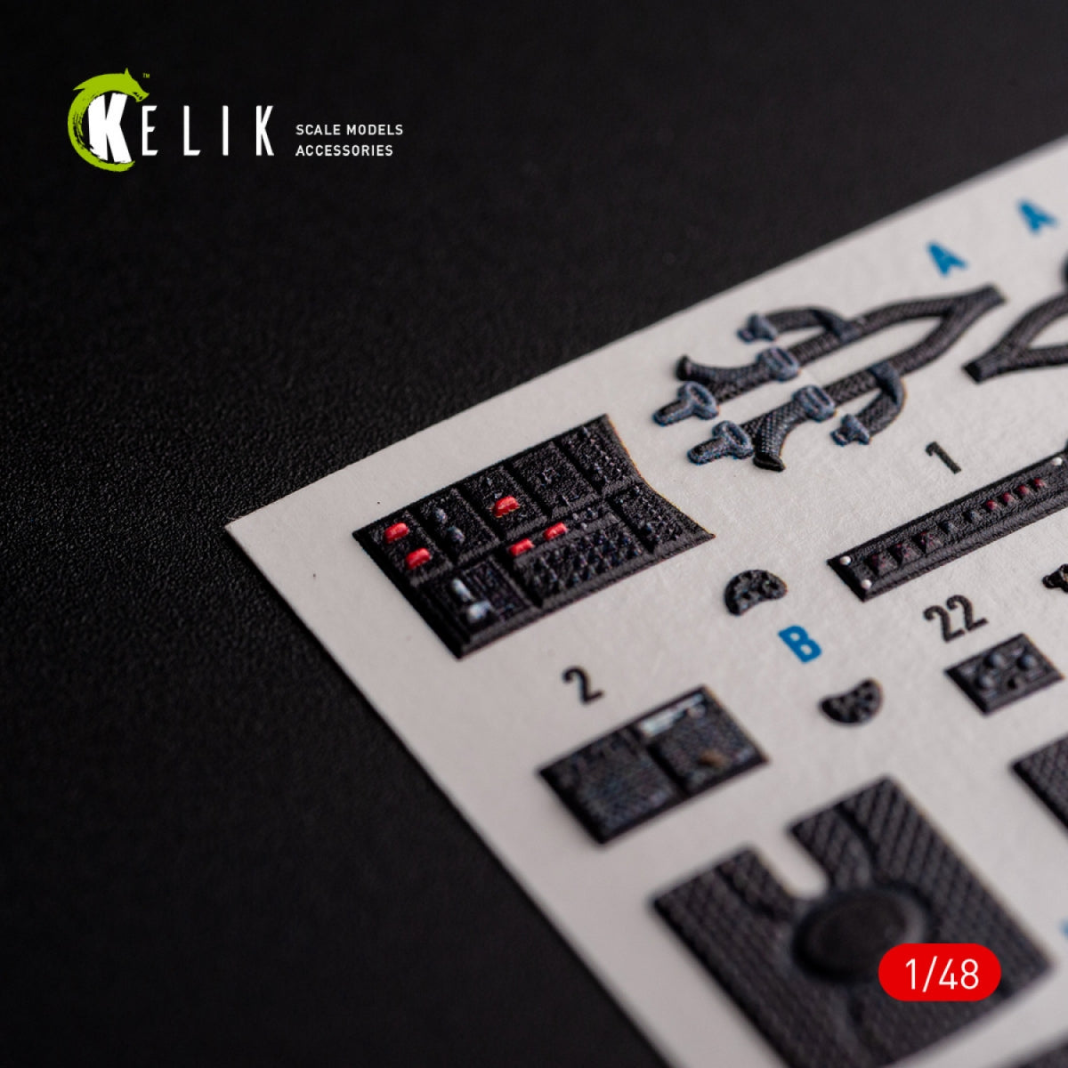 KELIK K48107 UH-1Y &amp;quot;Venom&amp;quot; - interior 3D decals for Zimi Model/KittyHawk kit 1/48 – obrázek 4