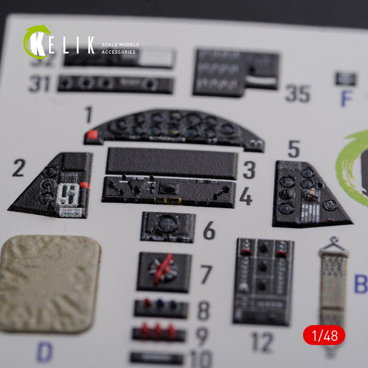 KELIK K48087 TBF-1C interior 3D decals for Academy kit 1/48 – obrázek 2