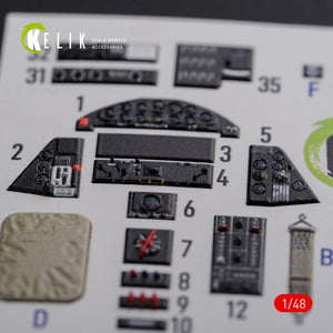KELIK K48087 TBF-1C interior 3D decals for Academy kit 1/48 – obrázek 2