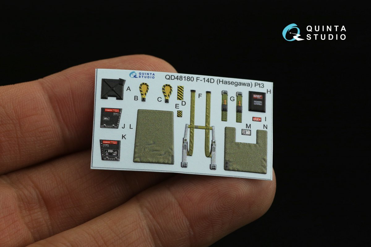 Quinta Studio QD48180 F-14D 3D-Printed &amp;amp; colored Interior on decal paper (Hasegawa) 1/48 – image 12