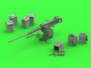 Master GM-35-069 Browning M2HB .50 cal (12.7mm) - machine gun with tank mount - early WWII period (D69820 cradle with D68375 small ammo box) 1/35 – obrázek 12