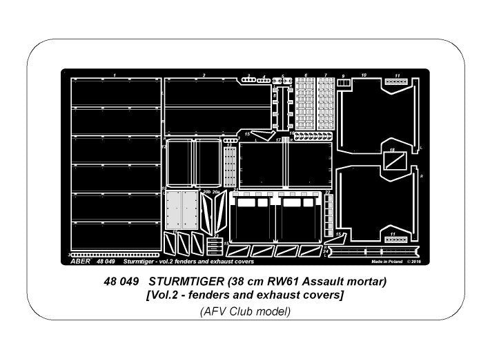 Aber 48049 STURMTIGER (38 cm RW61 Assault mortar) Vol.2 AFV 1/48 – imagen 10