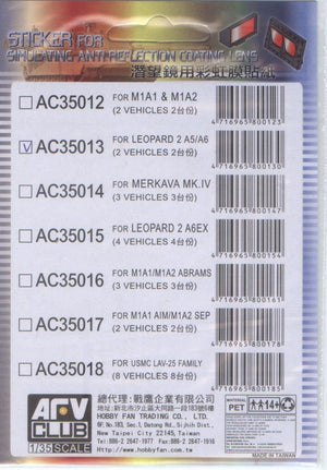 AFV Club AC35013 Leopard 2 A5/A6 Anti-reflection Len Coating 1/35 – image 2