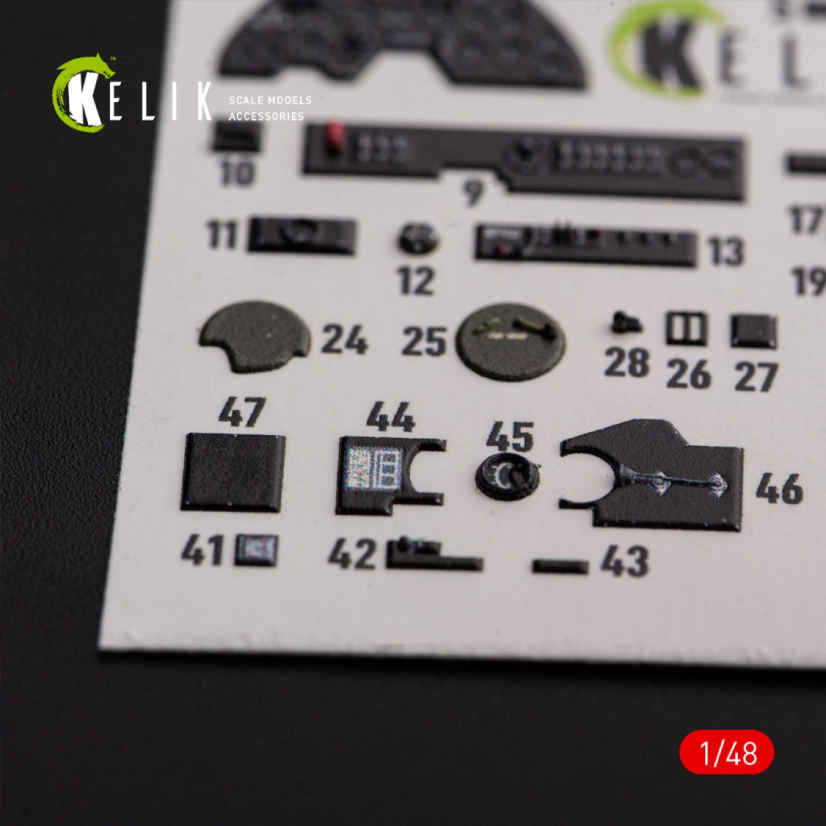 KELIK K48108 P-38F &amp;quot;Lightning&amp;quot; - interior 3D decals for Academy kit 1/48 – obrázek 7