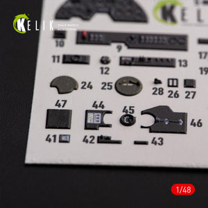 KELIK K48108 P-38F &amp;quot;Lightning&amp;quot; - interior 3D decals for Academy kit 1/48 – obrázek 7