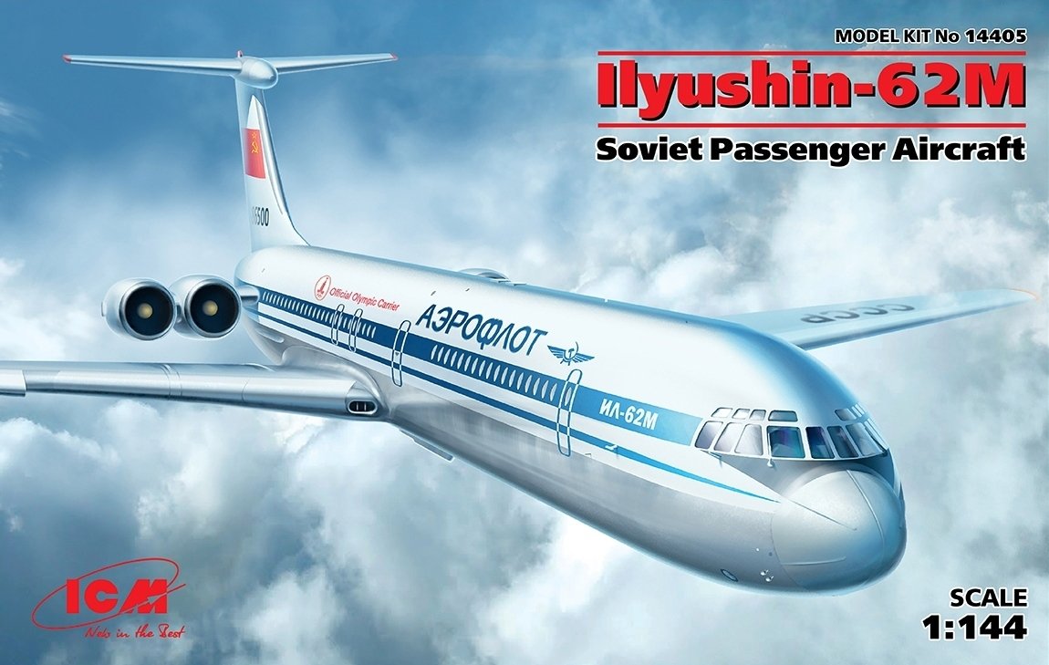 ICM 14405 Ilyushin-62M, Soviet Passenger Aircraft 1/144