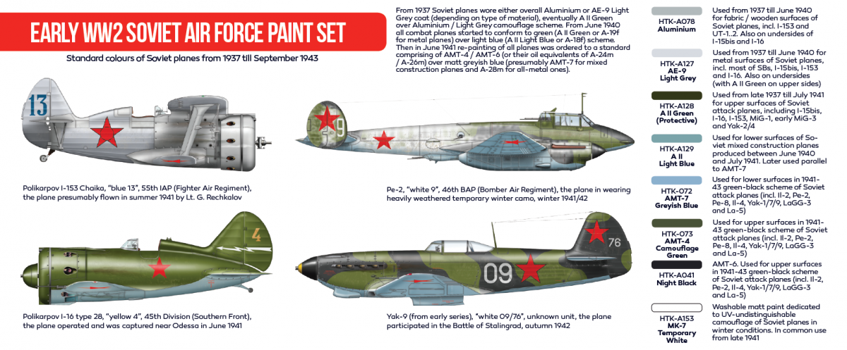 Hataka HTK-AS33 Early WW2 Soviet Air Force paint set (8x17ml) – Bild 2