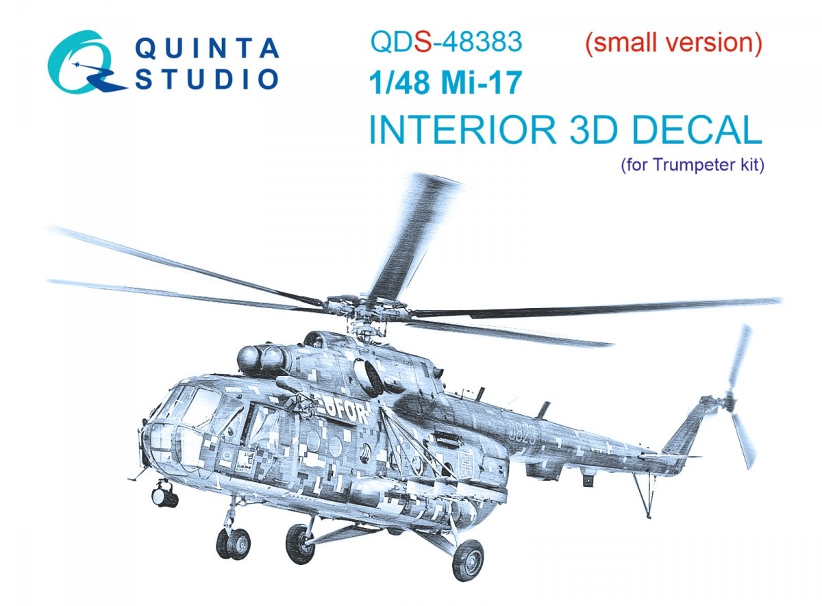 Quinta Studio QDS-48383 Mi-17 3D-Printed &amp; colored Interior on decal paper (Trumpeter) (Small version) 1/48
