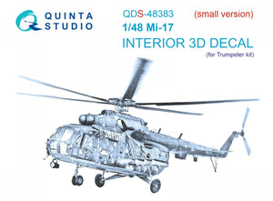 Quinta Studio QDS-48383 Mi-17 3D-Printed &amp;amp; colored Interior on decal paper (Trumpeter) (Small version) 1/48