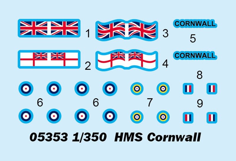 Trumpeter 05353 HMS Cornwall 1/350 – immagine 3