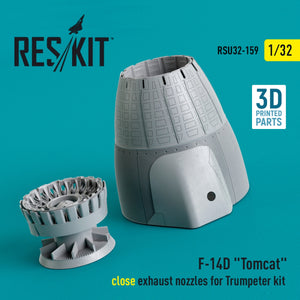 RESKIT RSU32-0159 F-14D Tomcat close exhaust nozzles for Trumpeter kit (3D Printed) 1/32 – immagine 2