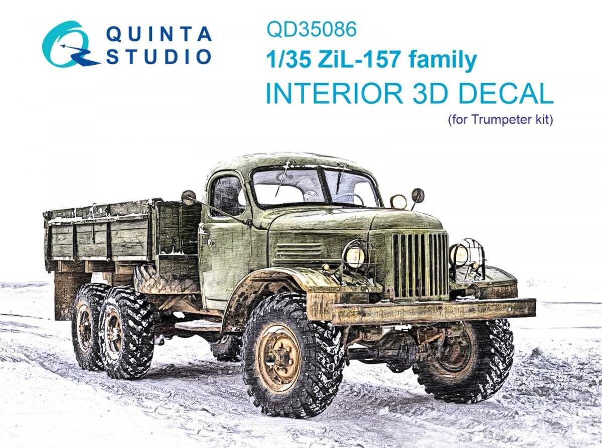 Quinta Studio QD35086 ZiL-157 family 3D-Printed &amp;amp; colored Interior on decal paper (Trumpeter) 1/35