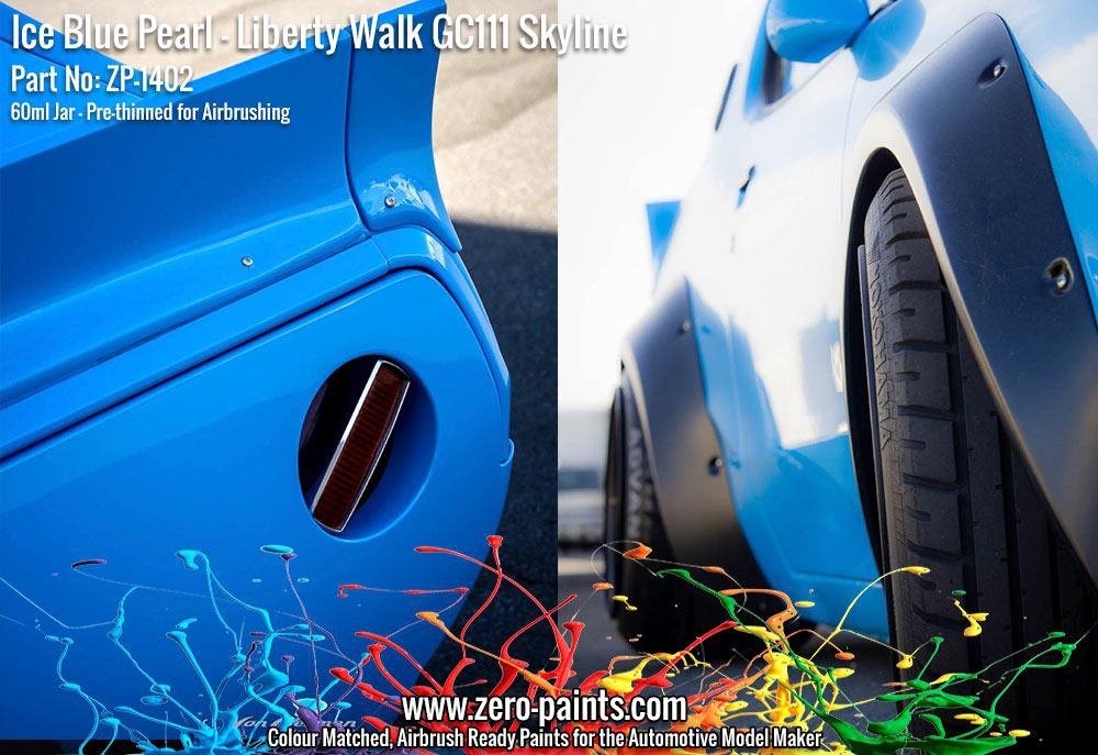Zero Paints ZP-1402 - Ice Blue Pearl Paint for Liberty Walk GC111 Skyline (Ken Mary) 60ml – image 9