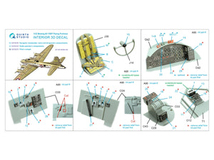 Quinta Studio QD32233 Boeing B-17E/F Pilot&amp;#39;s cockpit. 3D-Printed colored Interior on decal paper (HK models) 1/32 – Bild 2