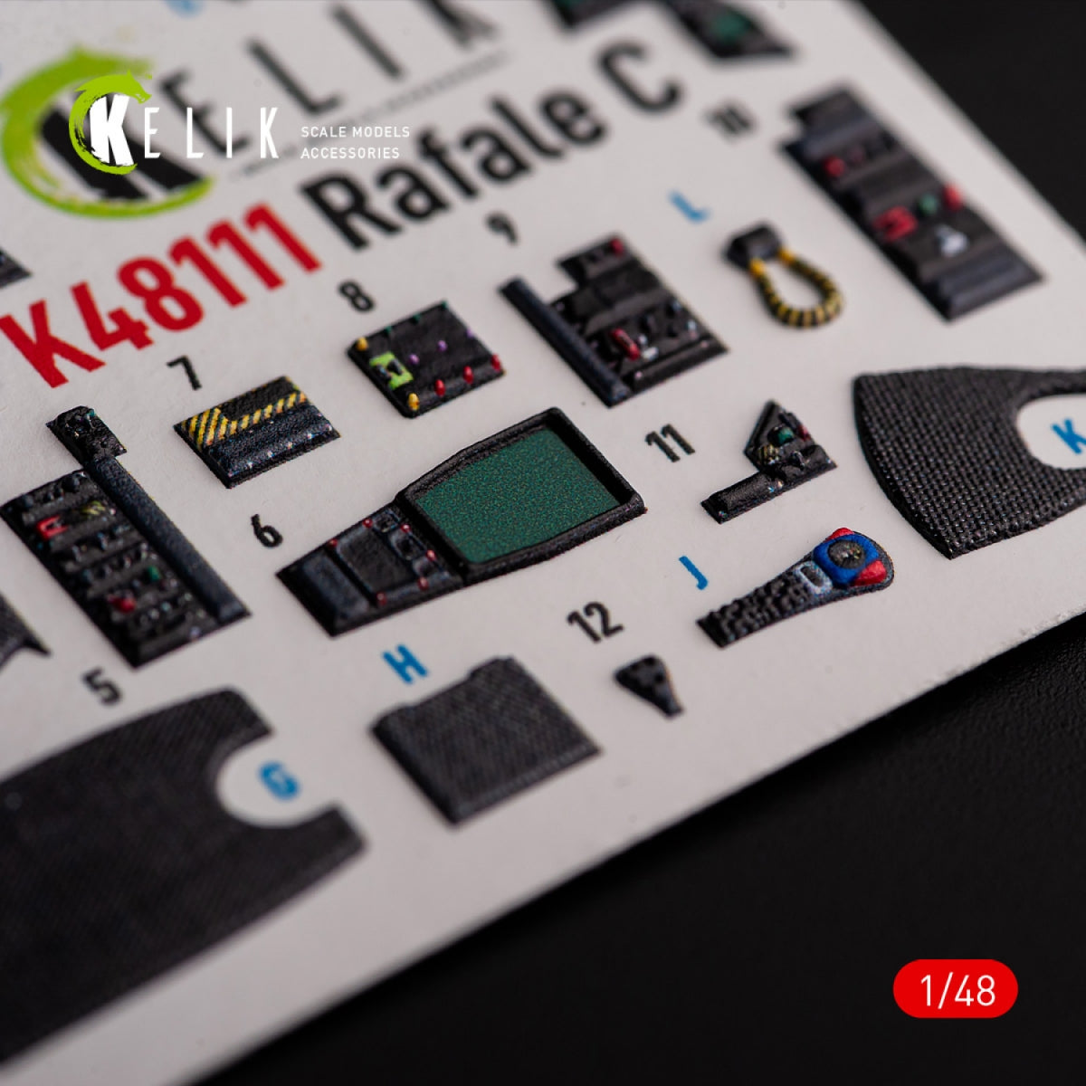 KELIK K48111 Rafale C - interior 3D decals for Academy/Revell kit 1/48 – immagine 5