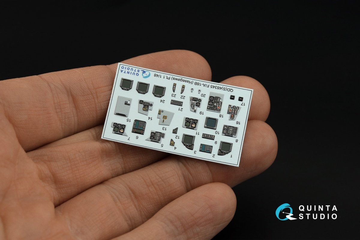 Quinta Studio QDS-48345 F/A-18B 3D-Printed &amp;amp; colored Interior on decal paper (Hasegawa) (Small version) 1/48 – image 5