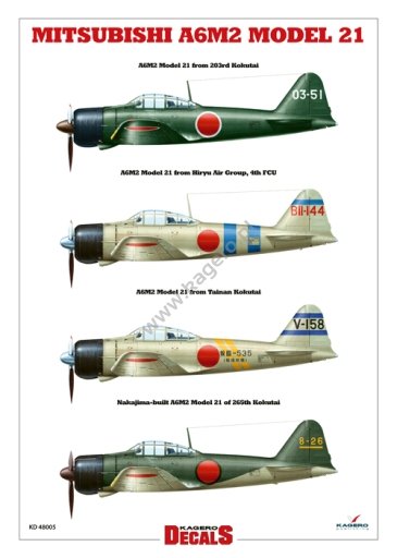 Kagero KD48005 Mitsubishi A6M2 Modèle 21 1/48