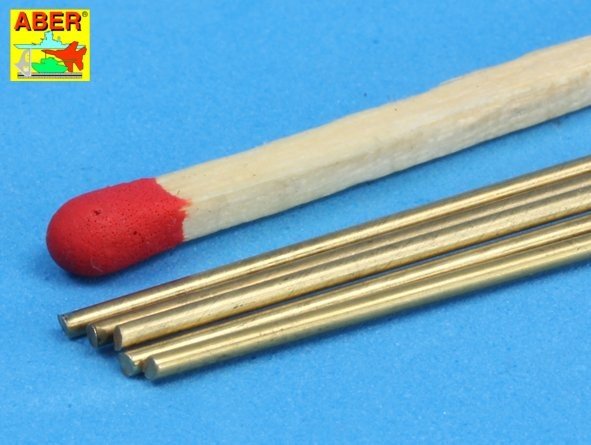 Aber BR10 Brass round rods Ø 1.0mm length 245mm x 5 pcs. – Bild 3