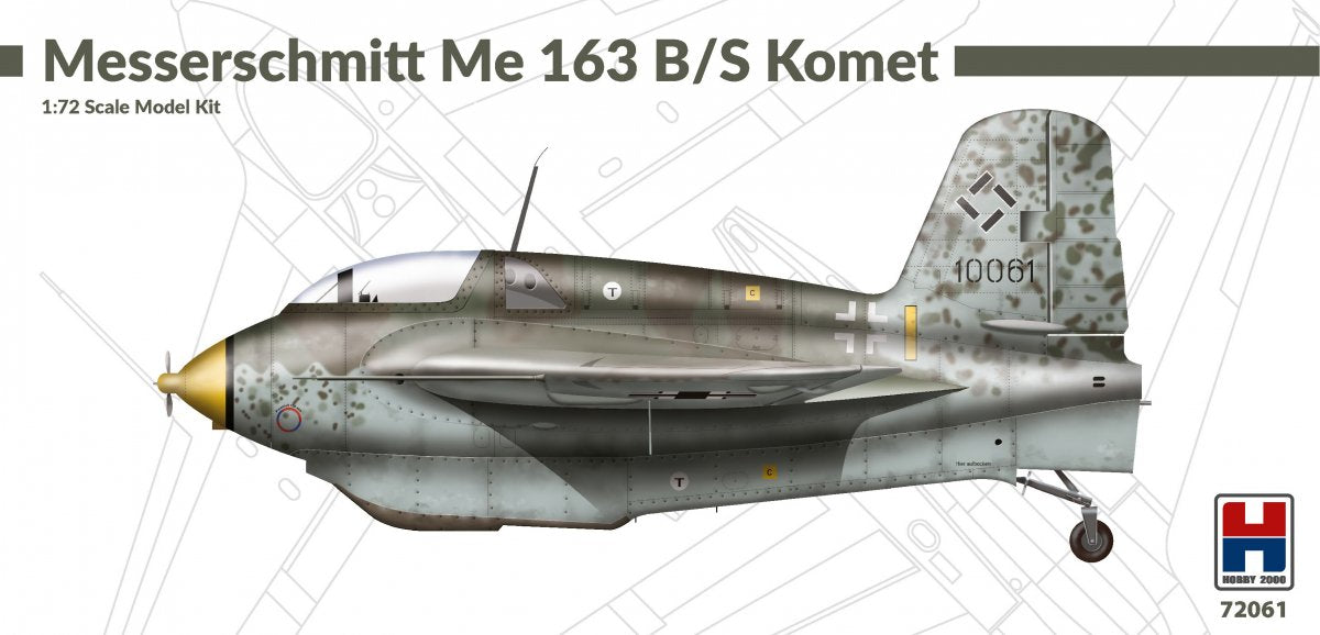 Hobby 2000 72061 Messerschmitt Me 163 B/S Komet (ACADEMY + CARTOGRAF + MASKS) 1/72