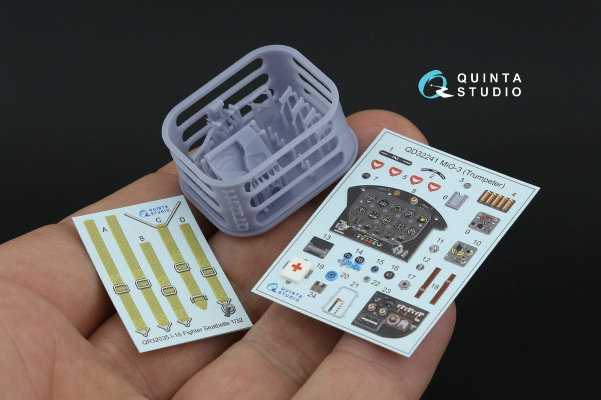 Quinta Studio QD+32241 MiG-3 3D-Printed &amp;amp; colored Interior on decal paper (Trumpeter) (with 3D-printed resin parts) 1/32 – image 2