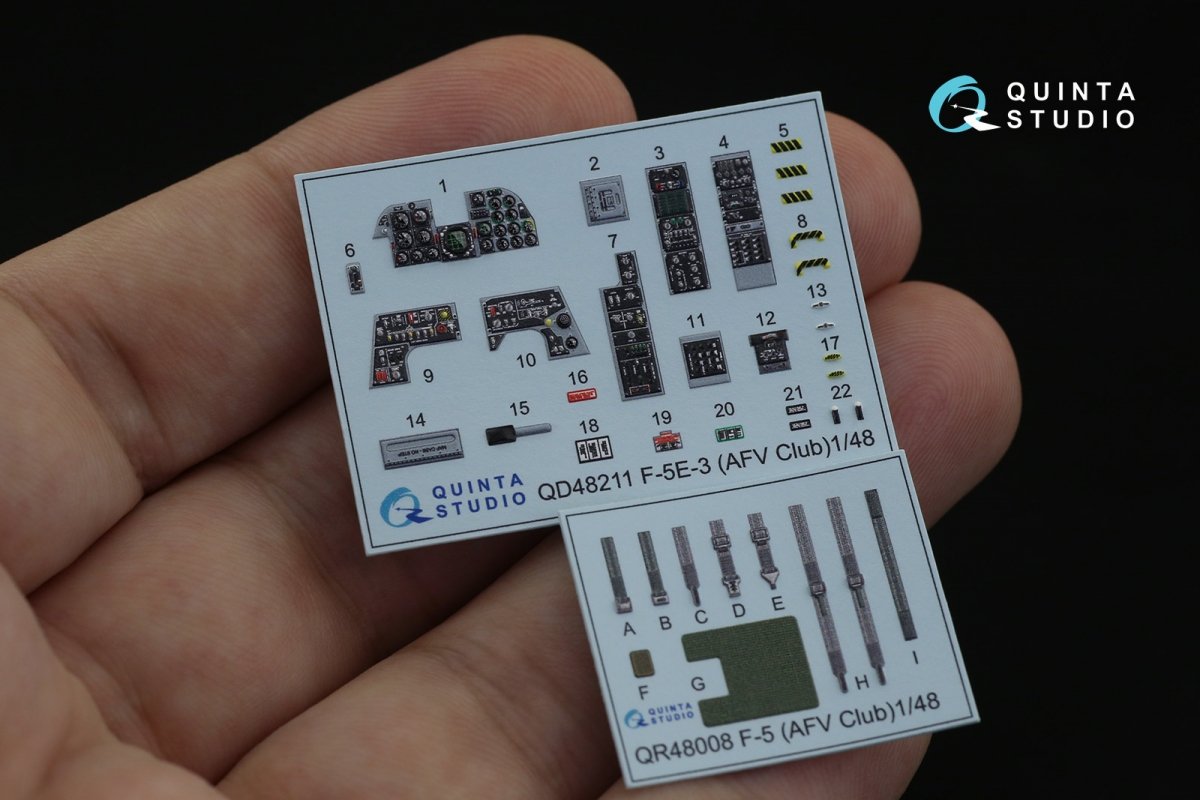Quinta Studio QD48211 F-5E-3 Tiger II 3D-Printed &amp;amp; colored Interior on decal paper ( AFV Club ) 1/48 – image 9