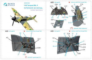 Quinta Studio QD48190 Tempest Mk.II 3D-Printed &amp;amp; colored Interior on decal paper (Eduard) 1/48 – obrázek 12