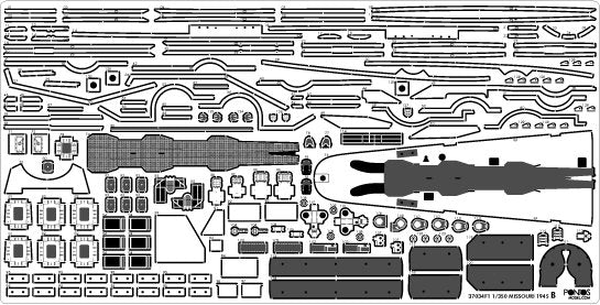 Pontos 37034FN USS BB-63 Missouri 1945 &amp;quot;Advanced&amp;quot; Detail Up Set for Hobbyboss Kit (Teak Tone wooden deck) 1/350 – zdjęcie 30