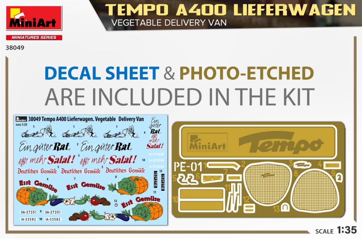 MiniArt 38049 TEMPO A400 LIEFERWAGEN. VEGETABLE DELIVERY VAN 1/35 – image 2