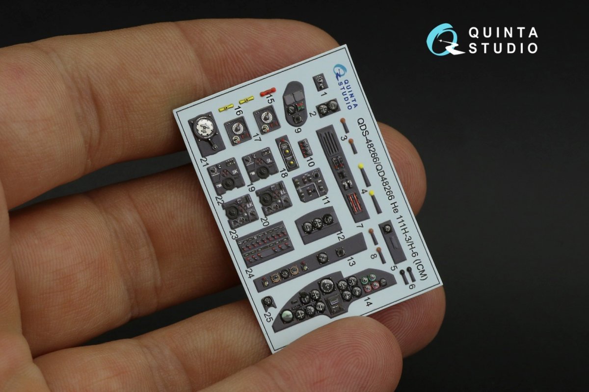Quinta Studio QD48266 He 111H-3/H-6 3D-Printed &amp;amp; colored Interior on decal paper ( ICM ) 1/48 – image 10