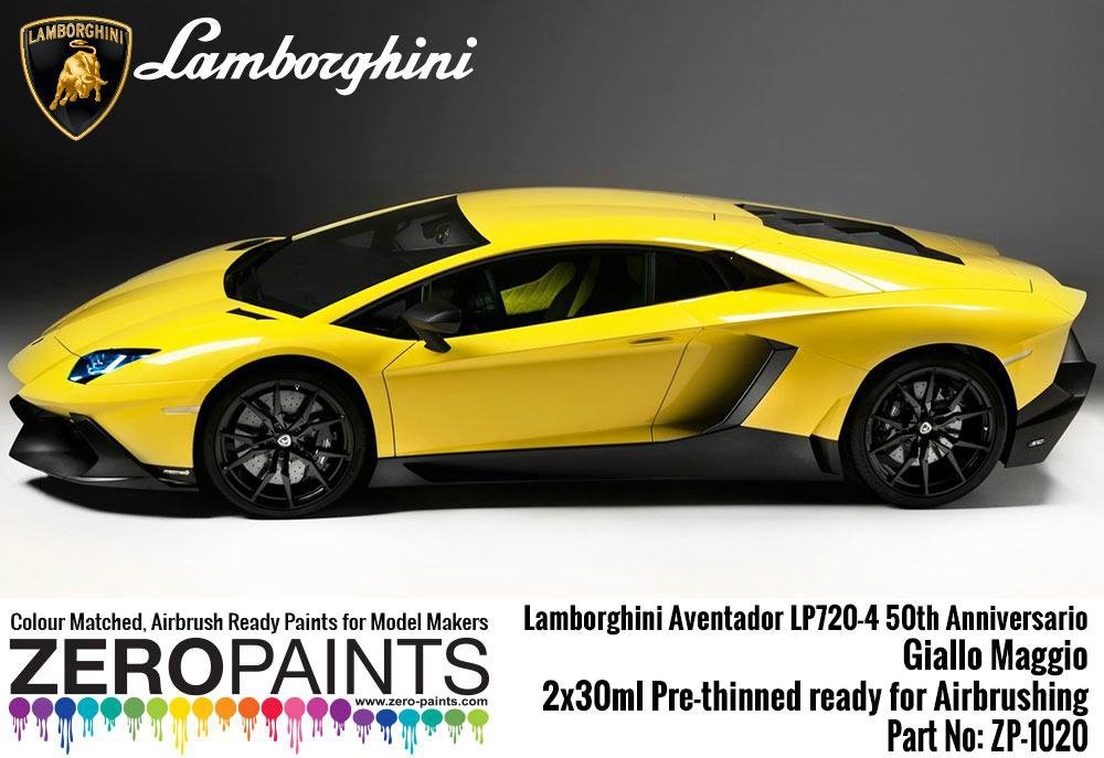 Zero Paints ZP-1020GIALLO Lamborghini Aventador LP720-4 50ème Anniversaire 50 Giallo Maggio Ensemble de Peinture 2x30ml